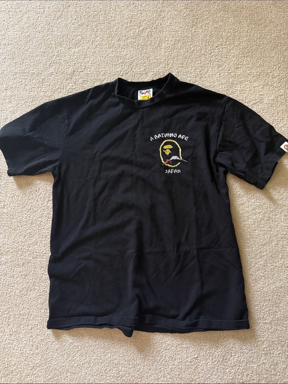 Bape Japan Black Graphic Logo Tee